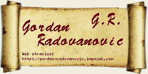 Gordan Radovanović vizit kartica